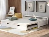 Extending Daybed with Trundle, Wooden Daybed with Trundle, White WF194887AAK