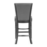 ZNTS 2pc Contemporary Glam Upholstered Counter Height Dining Side Chair Padded Plush Gray Fabric B011P151403