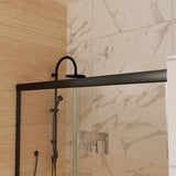 50in. -54 in. x 72 in. Traditional Sliding Shower Door in Matte black with Clear Glass W637123851