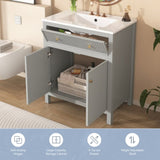 30'' Bathroom Vanity with Ceramic Sink, Free Standing Single Vanity Set with Soft Closing Doors, N710P228367E