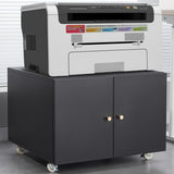 ZNTS Office furniture Copier Cabinet BLACK 2 door steel copier stand mobile pedestal file Printer Stand 45773336