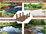 5 Feet Wooden Garden Bridge - 100% Fir Wood Construction, Easy Assembly with Hardware, Ideal for 72756106