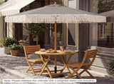 7 Ft Boho Fringe Patio Umbrella Striped Canopy, Wind Vent Aluminum Pole Outdoor Beach Umbrella 57028834