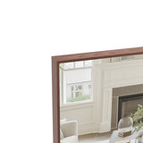 60*36" Oversized Modern Rectangle Bathroom Mirror with walnut Frame Decorative Large Wall Mirrors W708P297589