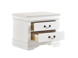 Traditional Design White Finish Nightstand 1pc Antique Drop Handles Drawers Bed Side Table Bedroom B01149269