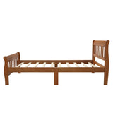 Wood Platform Bed Twin Bed Frame Panel Bed Mattress Foundation Sleigh Bed with WF192434AAL