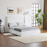 Upholstered Queen Platform Storage Bed Frame with 4 Drawers, Wingback Headboard with Button Tufted 78963941