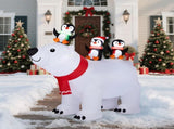5FT Lighted Christmas Inflatable Decoration, Inflatable Polar Bear and Penguis, Funny Blow Up Yard 00445988