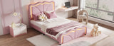 Twin Size Upholstered Platform Bed with Curve Shaped and Height-adjustbale Headboard,LED Light 04179542