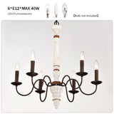 Retro white and Rust Color Chandelier With Light Fixture 6 Light Pendant Light W1592P233588