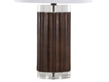 Cylinder Fluted 29.25" Contemporary Polyresin Table Lamp in Brown Lustre Polyresin, Clear K9 Crystal B202P224051