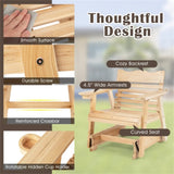 Outdoor Wood Rocking Chair with High Back and Widened Armrests 41470486