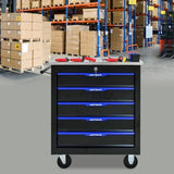 5 DRAWERS MULTIFUNCTIONAL TOOL CART WITH WHEELS-BLACKBLUE W1102P182232