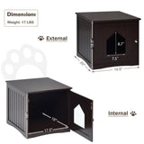 20"Brown Wooden Cat Litter Box End Table 65700048