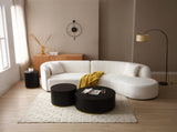 Round Coffee Table side Table for Living Room Fully Assembled Black W87649643