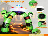 10.5FT Halloween Inflatable Alien Archway with Built-in LED Lights, Polyester Blow Up Alien UFO Arch 71783358