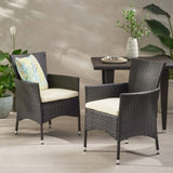 ZNTS Clementine Outdoor Multibrown PE Wicker Dining Chairs 56447.00ABEI