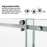 72*76"Fixed & Sliding Shower Door, Square Tube Hardware, Clear Glass Shower Door, 3/8 SGCC T3177P320619