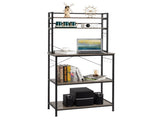 5-Tier Bakers Rack with 10 S-Shaped Hooks, Industrial Microwave Oven Stand, Free Standing 01971249