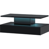 ZNTS ON-TREND Coffee Table Cocktail Table Modern Industrial Design with LED lighting, 16 colors with a WF287358AAB