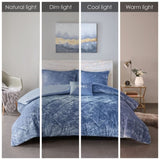 Full/Queen Velvet Duvet Cover Set with Throw Pillow B03596096