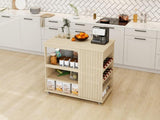 ZNTS Kitchen Island Cart,Rolling Serving Utility Trolley Cart Modern Kitchen Island with Storage Drawer W688P194208