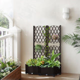 Wicker Trellis Planter, Outdoor Raised Garden Bed with Drainage Holes, Free-Standing Trellis Planter 49413812