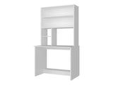 Motley Computer Hutch Desk, Lower Shelf, Four Shelves, White B097P474289