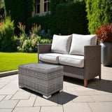 Mixed Grey Slatted Side Table with Aluminum Top Fully Assembled B120P351941