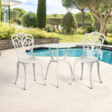 Best Choice Products 3-Piece Outdoor Rust-Resistant Cast Aluminum Patio Bistro Set white W640P250970