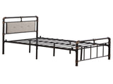 Single-Layer Bed Head and Soft Pull Button Bed End Standpipe Water Pipe Bed Twin Black Gold-Painted 29584293