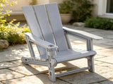 Gray Weatherproof HDPE Outdoor Adirondack Chair, 330LBS Capacity Ergonomic Patio Lounge Chair with 96564921
