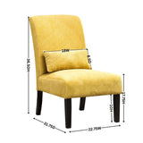 Pisano Contemporary Chenille Fabric Armless Accent Chair with Pillow, Chocolate T2574P164499