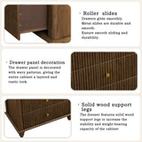 Fluted 5 Drawer Dresser, 45 Inch Tall Modern Chest of Drawers, Bedroom Dresser with Metal Handle, W1716P330707