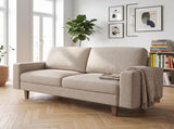Modern Loveseat, 2Seat Polyester Fabric Couch with Tapered Wood Legs, Removable Cushion, Small B2735P610770