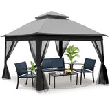 ZNTS Outdoor 11x 11Ft Pop Up Gazebo Canopy With Removable Zipper Netting,2-Tier Soft Top Event 28407107