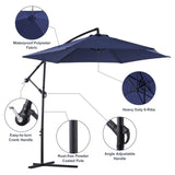 ZNTS 10ft Cantilever Patio Umbrella, Offset Hanging Outdoor Table Umbrella with Tilt Crank, 6 Sturdy 54897285