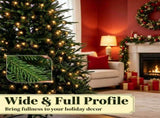 6ft Wide Christmas Tree with 300 Warm White LEDs 2345 Tips Hinged Design 36054642