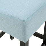 Set of 2, 26.75" Backless Leather Counter Height Barstool, Light Blue 74492.00FLBLU