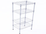 4 Shelf Storage Rack Rectangle Carbon Steel Metal Assembly, Silver Gray 36619690
