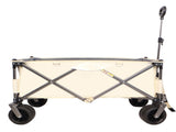 Folding Wagon, Heavy Duty Utility Beach Wagon Cart for Sand with Big Wheels, Adjustable Handle&Drink W321P163961