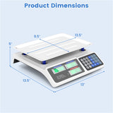 66lb/30kg Digital Produce Scale 0.01lb/5g Precision, Dual Backlit LCD, 3 Power Options, Detachable 42599194