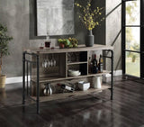 Antique Oak and Sandy Grey 5-Shelf Kitchen Island B062P209301