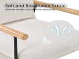 Modern Accent Chair, Comfy Arm Chair with Removable Cushion and Solid Wood Armrests, Linen 47438970