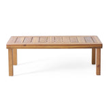 Teak Acacia Wood Loveseat and Coffee Table Set with Cream Cushions 70844.00