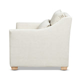 Ada 38" Flared Arm Contemporary Armchair with Lumbar Pillow, Flax White Linen B2719P238346