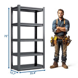 72"H 5 Tier Metal Shelves for Storage Shelving 2000LBS Heavy Duty Storage Shelves Adjustable 72872153
