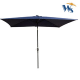 10 x 6.5t Rectangular Patio Solar LED Lighted Outdoor Umbrellas with Crank and Push Button Tilt for W65638632