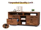 Wooden Filing Cabinet, 4 Drawers, Walnut, P2 Particle Board with Melamine Facing 39071771