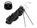 Water-Resistant Golf Stand Bag - 420D Nylon, 3-Way Dividers7 Zipper Pockets, Black 89060465